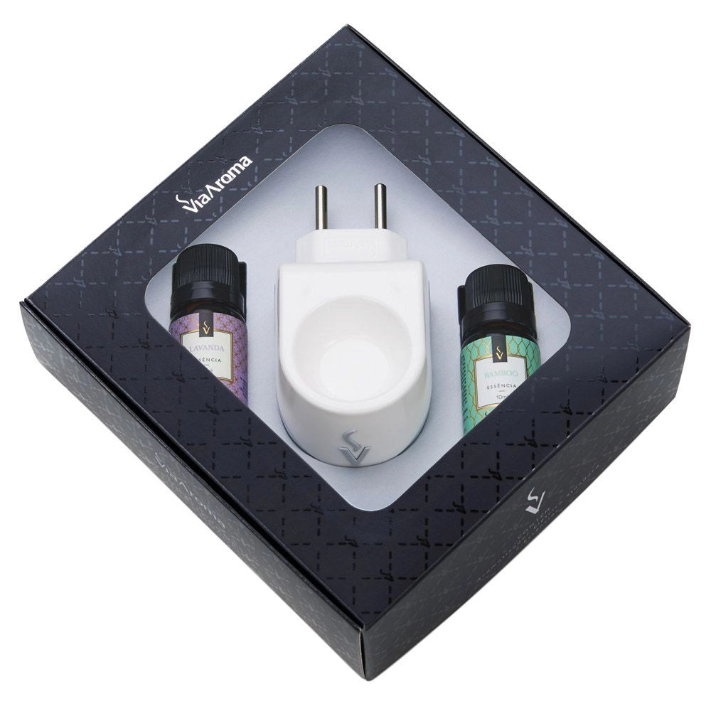 Kit Presente Aromatizador Standard mais 2 Essências Via Aroma - Bamboo e Lavanda